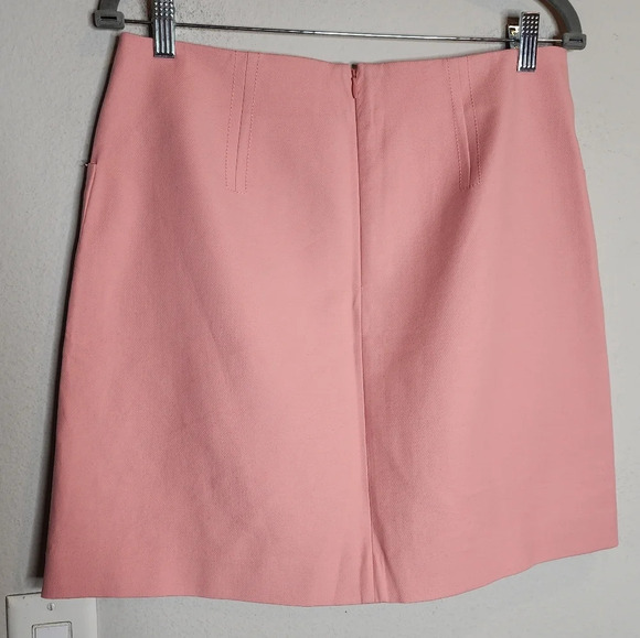 Ann Taylor Loft Pink Skirt Front Pockets Size 8 Twill Cotton Spandex - Picture 11 of 13